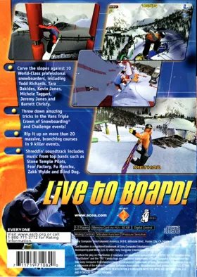 Cool Boarders 2001 box cover back